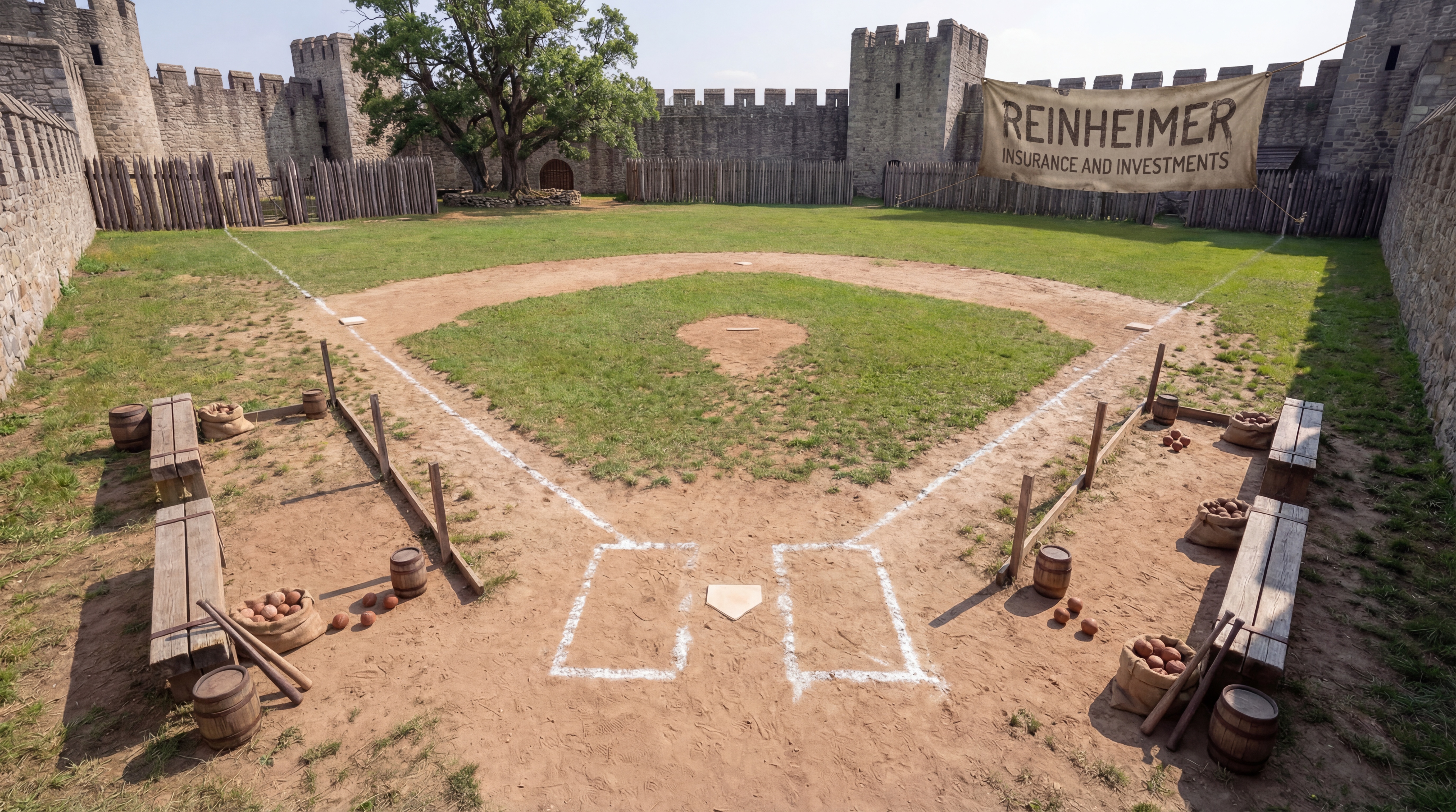 The home field inside the castle walls